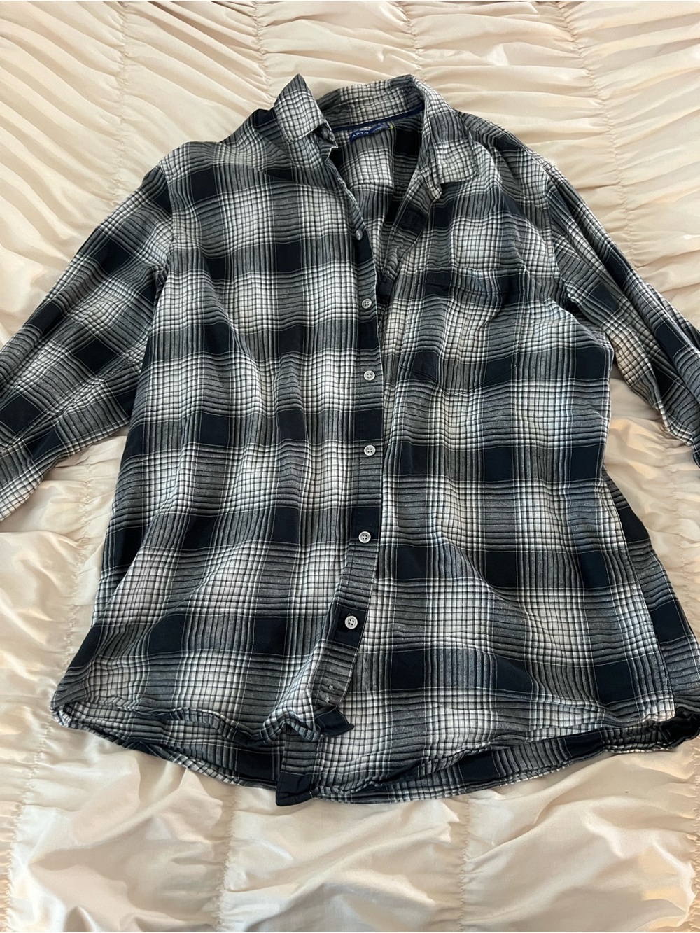 Apt. 9 Black and White Plaid Button-Down Shirt